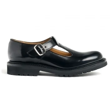 Luna GV T-Bar Mary Jane Shoe in Black Bookbinder