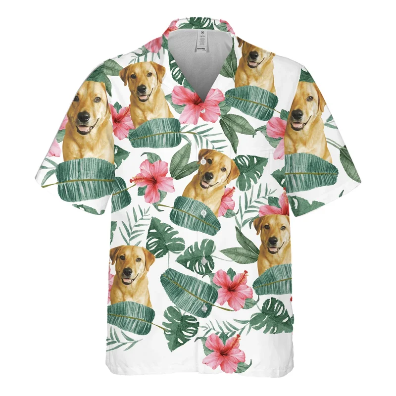 Image of Hawaiian Pet Face Shirt (Pink Flower)
