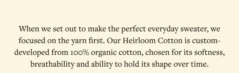 The Heirloom Cotton Sweater Collection