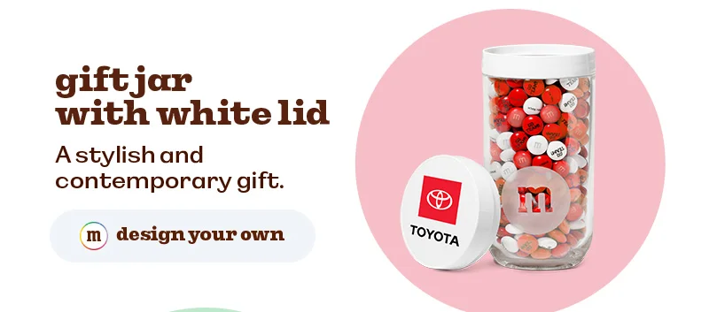 GIFT JAR WITH WHITE LID
