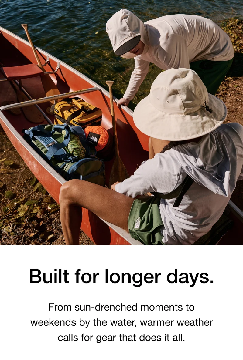 Built for longer days. From sun-drenched moments to weekends by the water, warmer weather calls for gear that does it all.