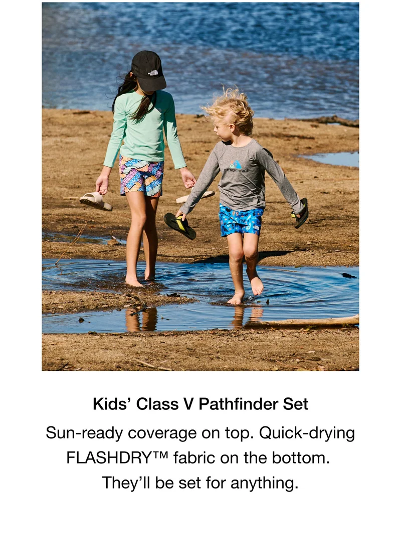 Kids' Class V Pathfinder Set. Sun-ready coverage on top. Quick-drying FLASHDRY™ fabric on the bottom. They'll be set for anything.