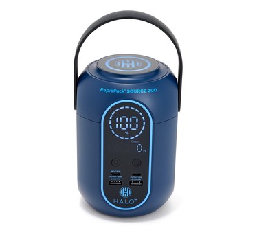 HALO_200Wh Mini Power Station with 4 Outlets and Wireless Charging Pad