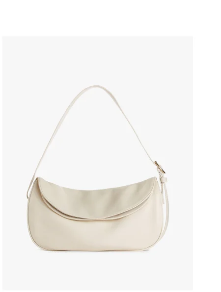 curved bag beige
