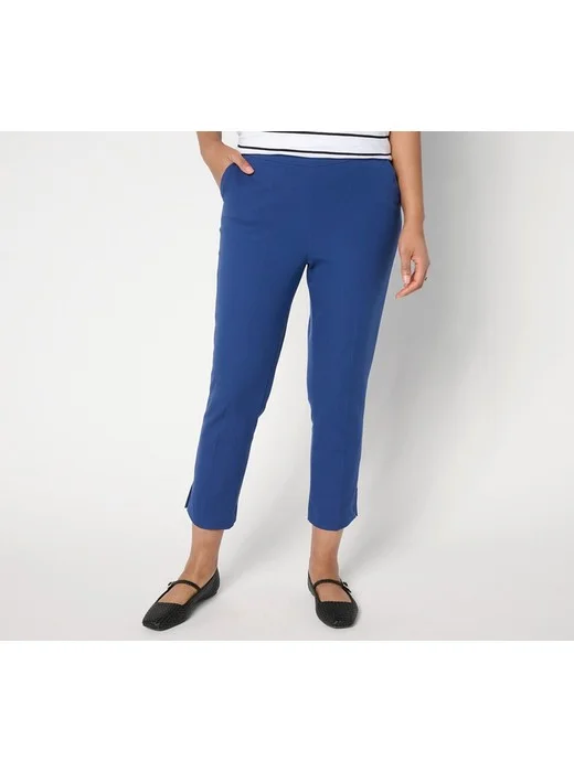 Isaac Mizrahi Live! Regular 24/7 Stretch Icon Straight Leg Crop Pants