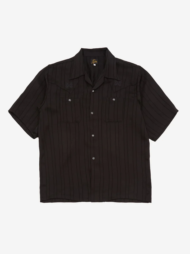 Image of Needles Short Sleeve Cowboy One-Up Shirt - Georgette Black