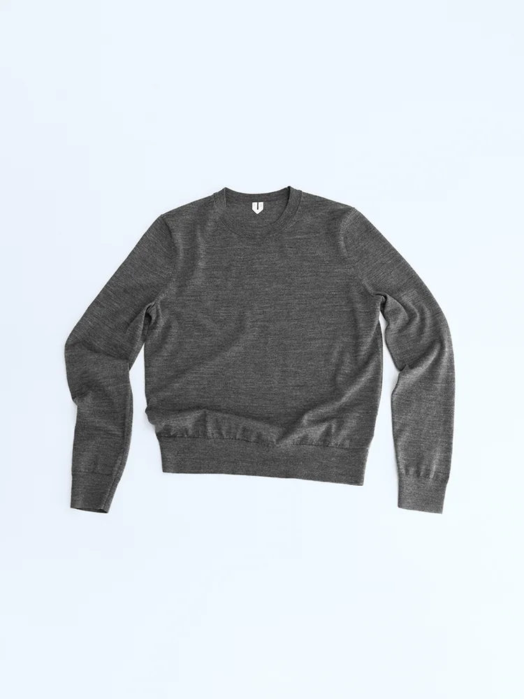 Fine-Knit Merino Jumper Grey Melange