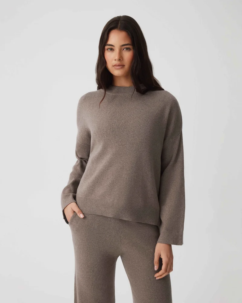 Image of Cotton Cashmere Sweater - Mushroom