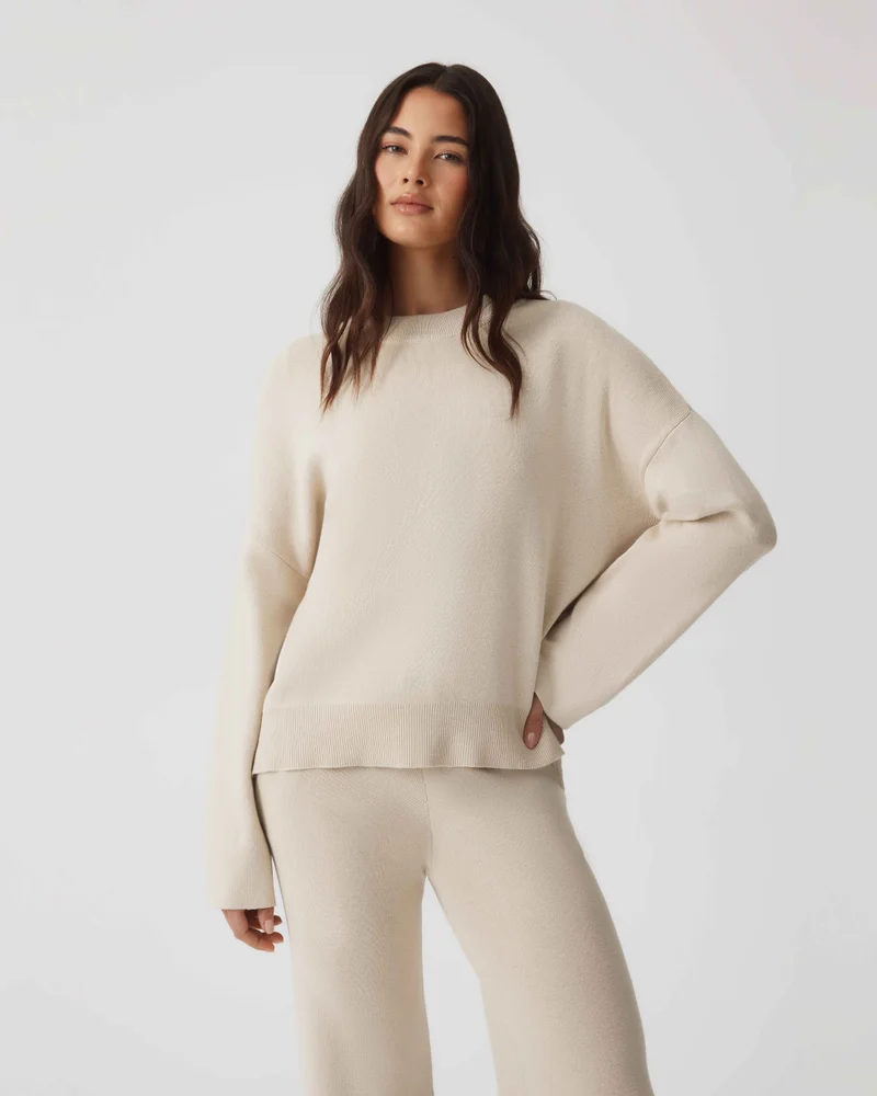Image of Cotton Cashmere Sweater - Cloud
