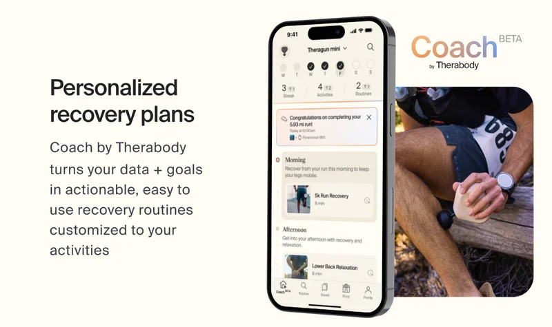 Personalized recovery plans | Coach by Therabody turns your data + goals in actionable, easy to use recovery routines customized to your activities