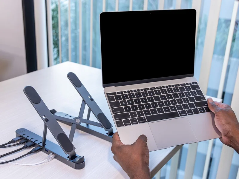 6-in-1 Portable Folding Laptop Stand and USB-C Docking Station
