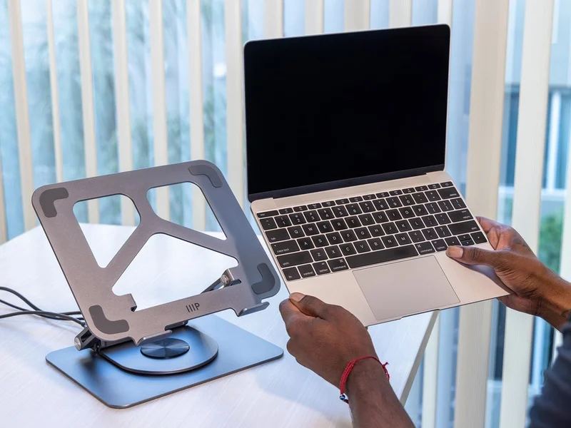 6-in-1 Z-Fold Laptop Stand and Detachable USB-C Docking Station