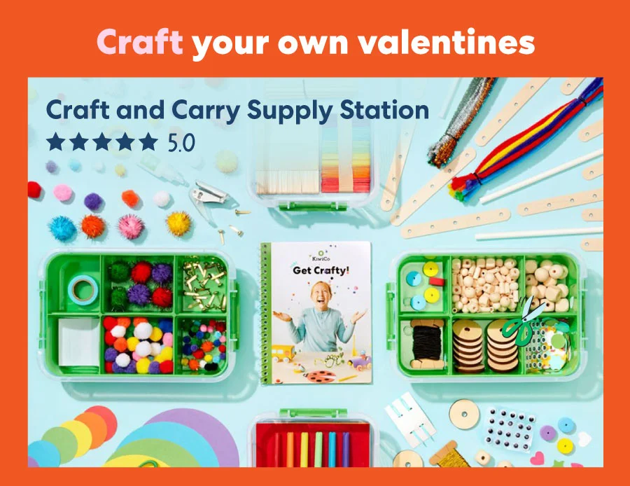 Craft your own valentines with Craft and Carry Supply Station