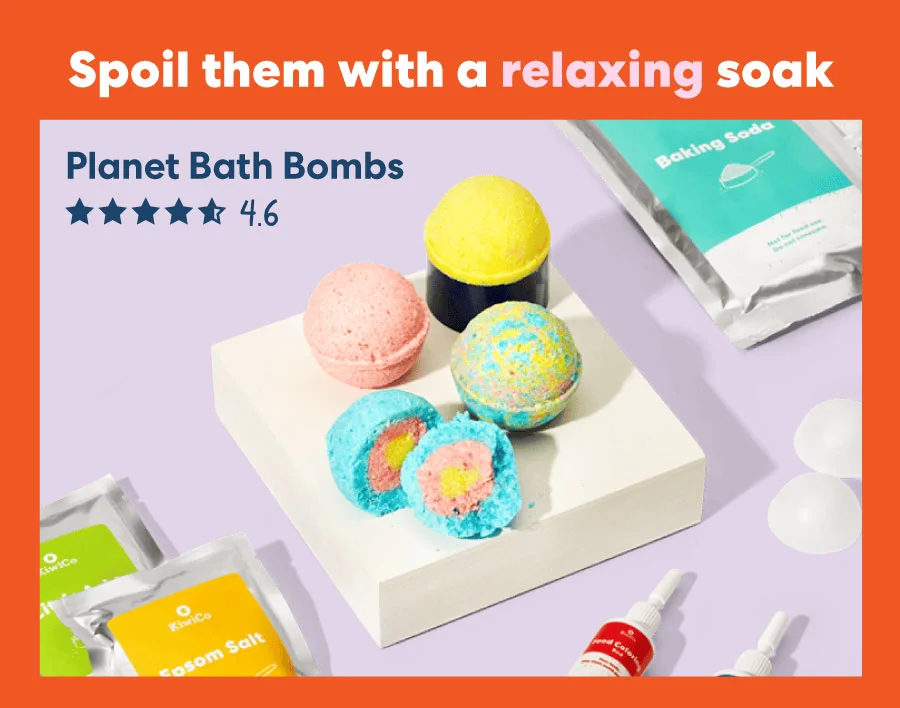Spoil them with a relaxing soak with Planet Bath Bombs