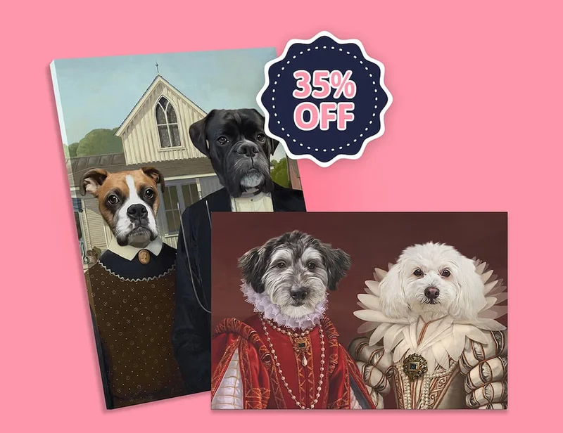 Two Pet Portraits ... for pet parents who have their hands full.