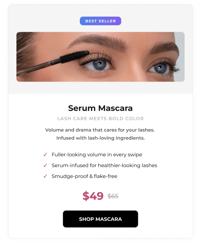 an image of a woman with mascara on her face and a mascara brush