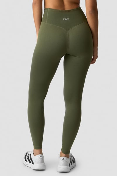 Image of Define Thermal Seamless V-Shape Tights  Dark Khaki Green