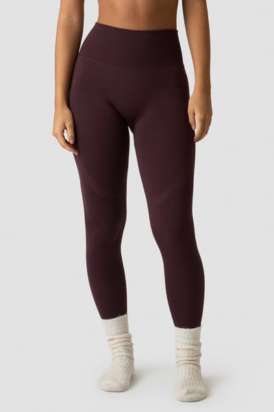 Image of Define Wool V-shape Tights  Dark Burgundy