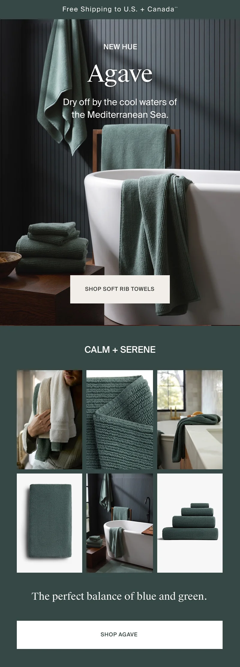 Shop New Soft Rib Towels in Agave