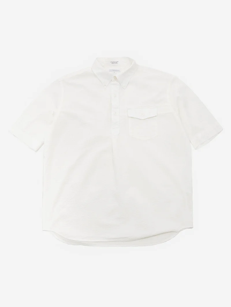 Image of Engineered Garments Popover BD Shirt - White Seersucker