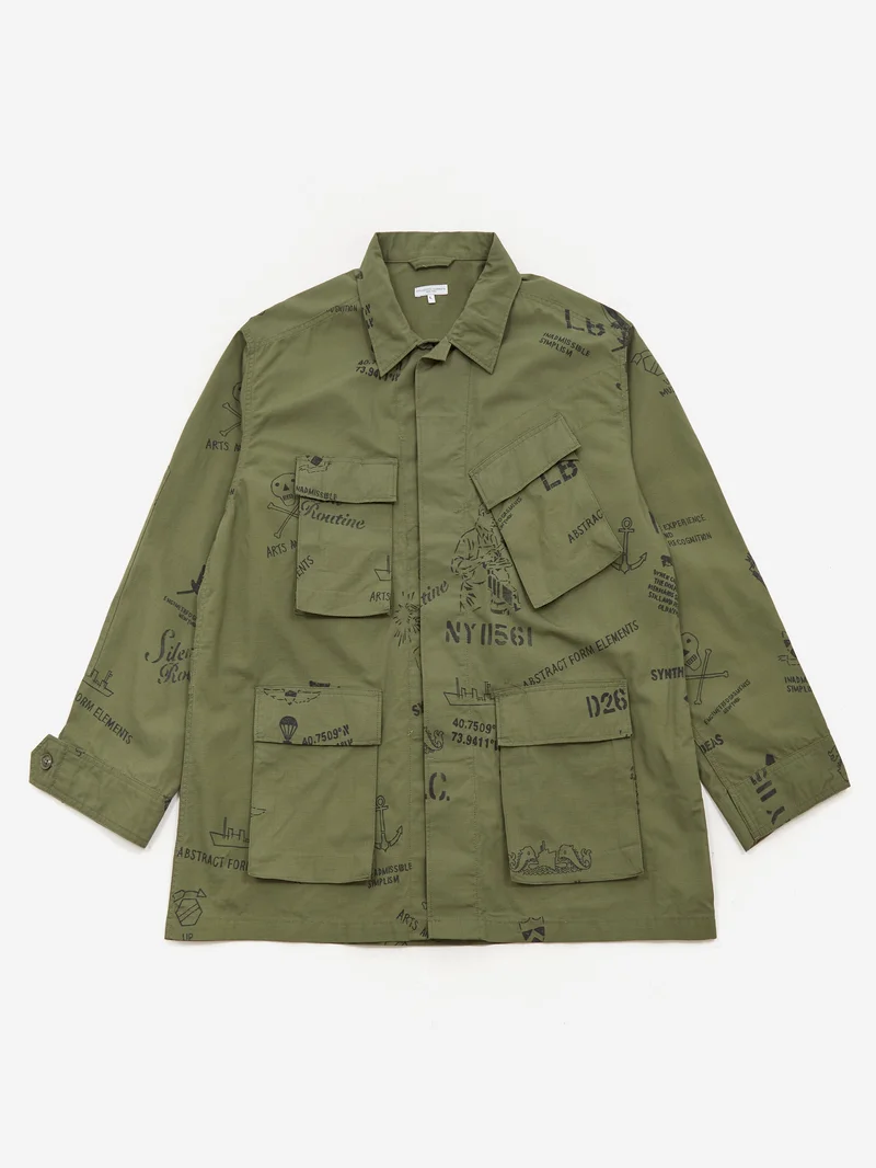 Image of Engineered Garments BDU Jacket - Olive Graffiti