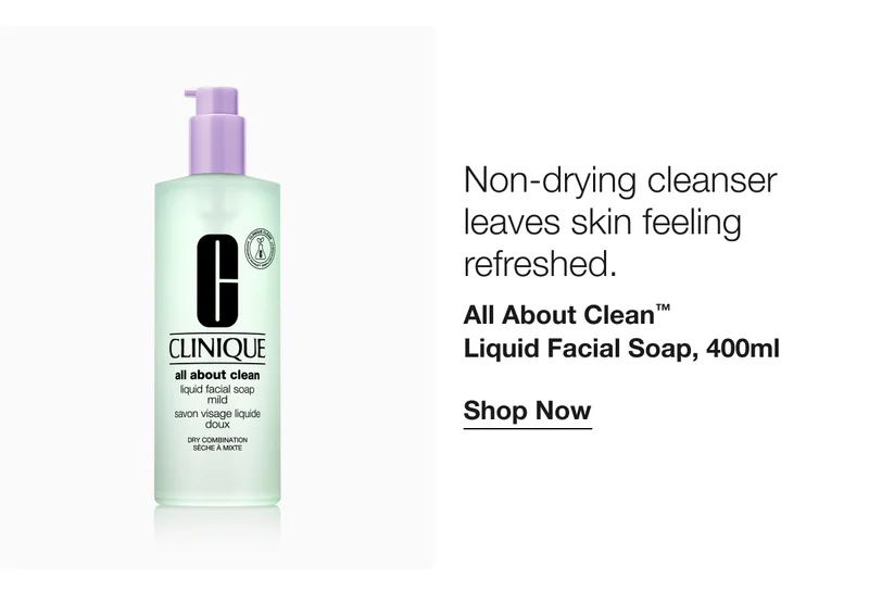 Non-drying cleanser leaves skin feeling refreshed. | All About Clean™ Liquid Facial Soap, 400ml | Shop Now