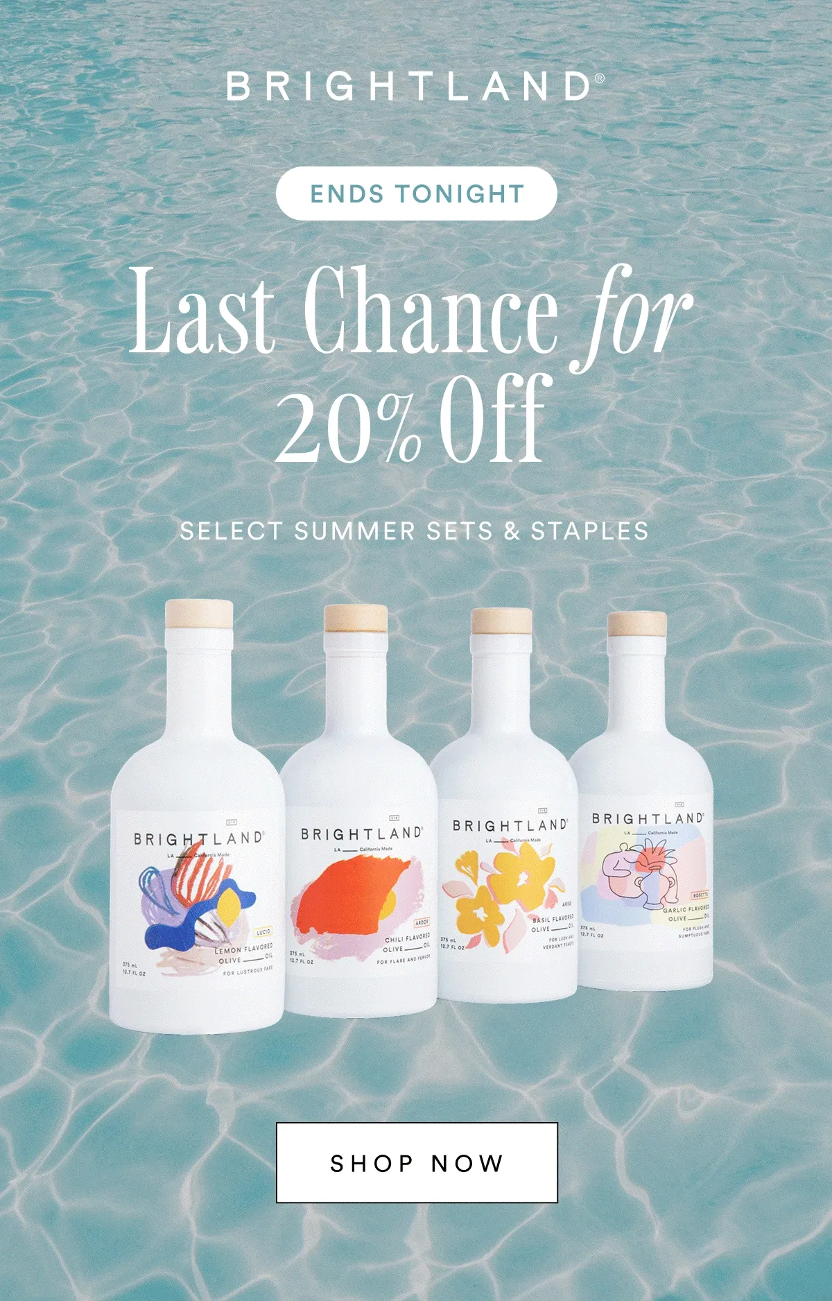 Ends tonight! Last chance for 20% off selects summer sets and staples