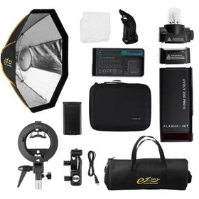 Flashpoint eVOLV 200 Pro TTL Pocket Flash Kit With Glow EZ Lock Octa Small Quick Softbox (25")