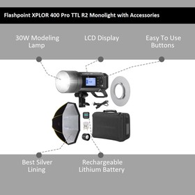 Flashpoint XPLOR 400 Pro Compact TTL R2 Monolight, Bundle with ParaSnap Octa 36 Softbox and Speedring