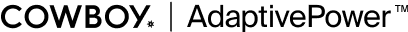 A graphic comprising the Cowboy logo and the AdaptivePower trademark
