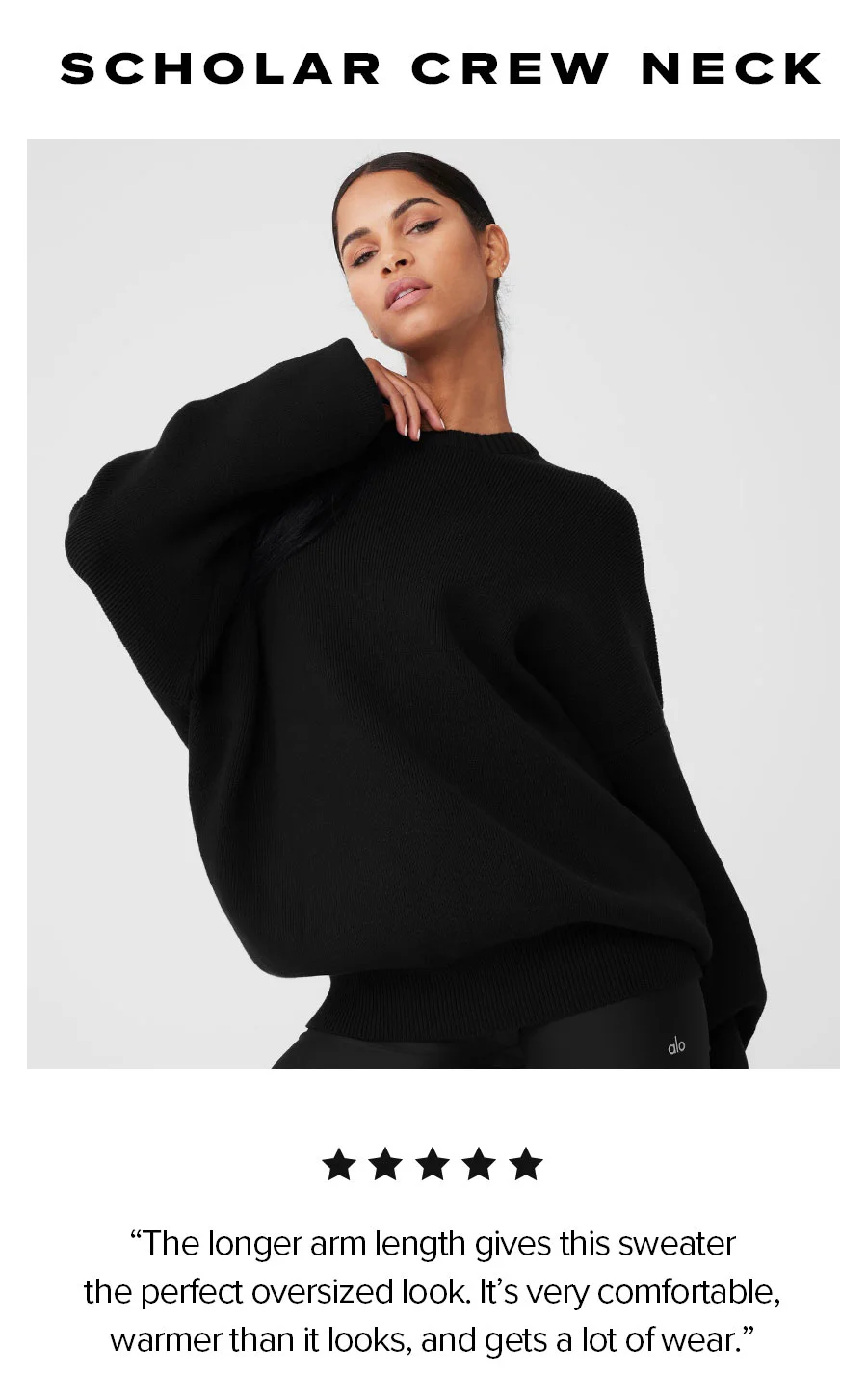 SCHOLAR CREW NECK THE LONGER ARM LENGTH GIVES THIS SWEAT THE PERFECT OVERSIZED LOOK. IT'S VERY COMFORTABLE, WARMER THAN IT LOOKS AND GETS A LOT OF WEAR.