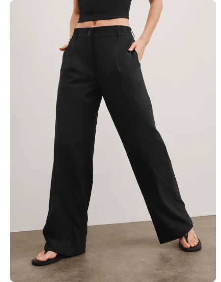 Status Wide Leg Trouser in Black