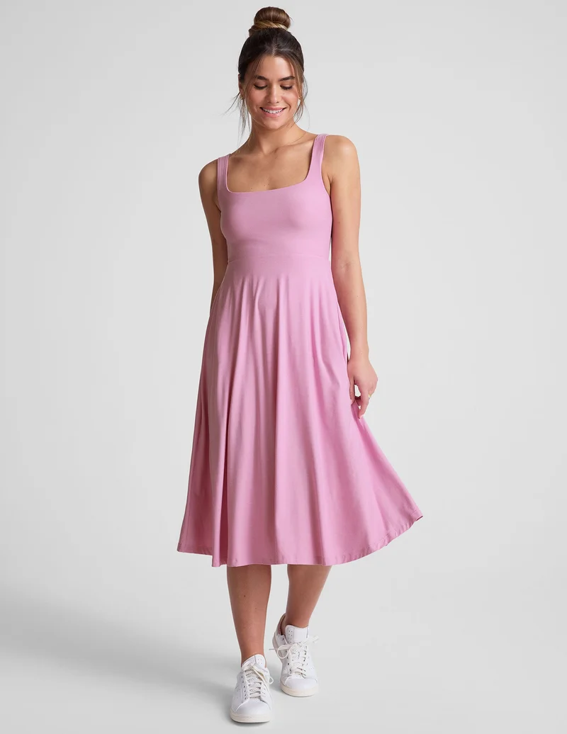 Image of Featherweight At The Ready Square Neck Dress