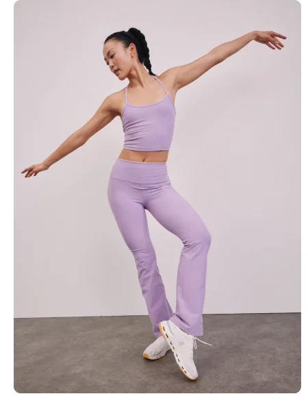 Spacedye Practice High Waisted Bootcut Pant in Lilac Petal Heather