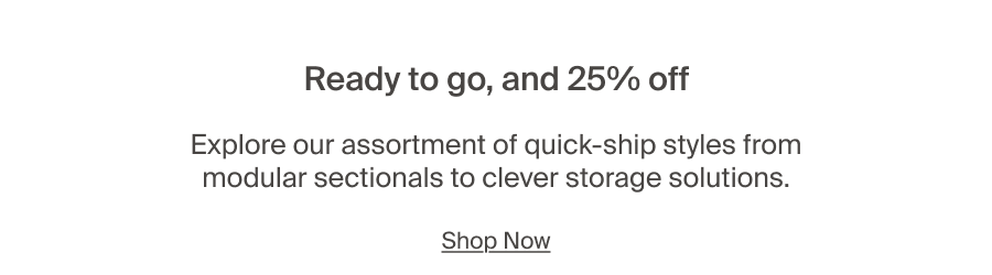 Ready to go, and 25% off