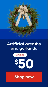 Artificial wreaths and garlands under $50.