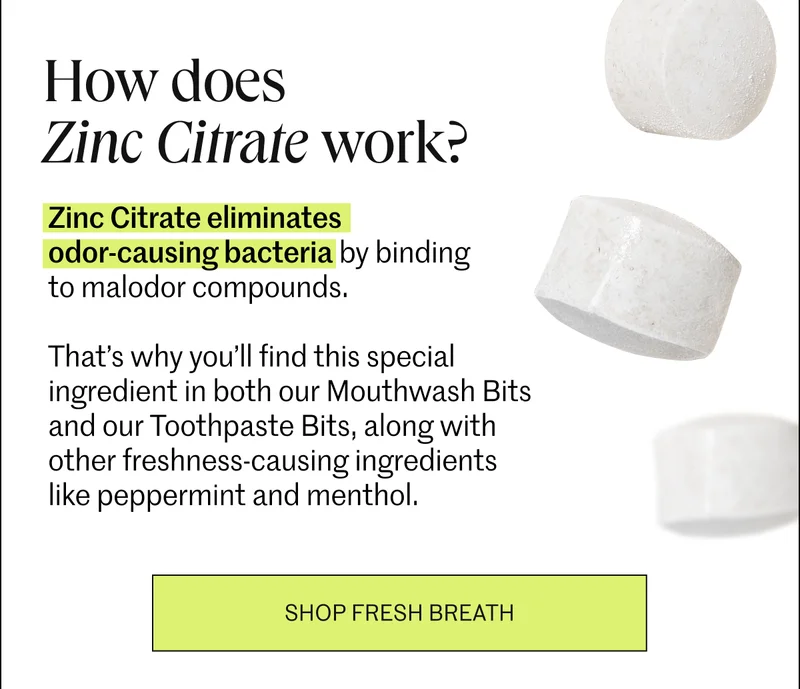 How does zinc citrate work?