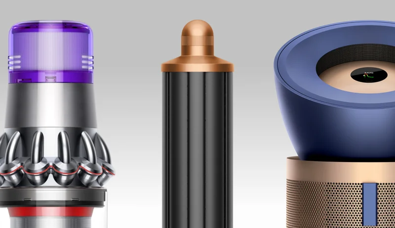 A selection of Dyson machines, including  hair styling technology, cordless vacuums and air purifiers