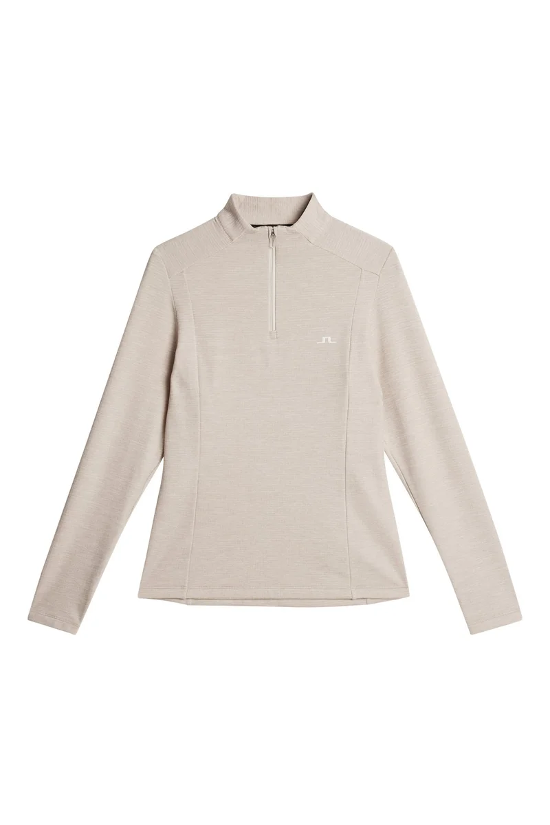 Image of Steffi Quarter Zip Mid Layer / Beige Melange