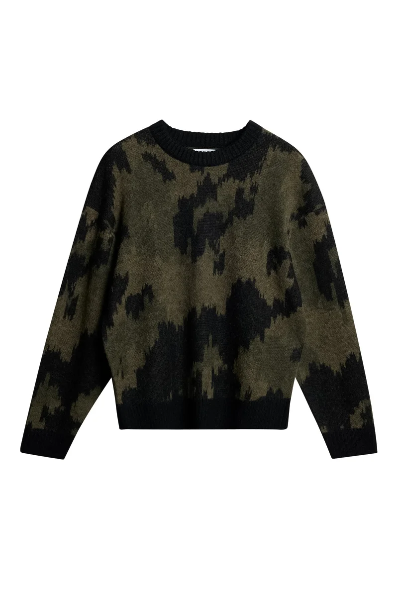 Image of Nate Graphic Jacquard Knit / Forest Green