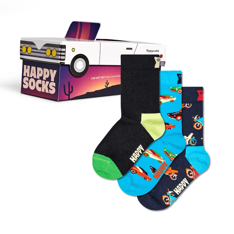 Kids 3-Pack Car Socks Gift Set
