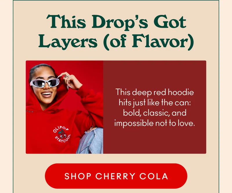 This deep red hoodie hits just like the can: bold, classic, and impossible not to love.