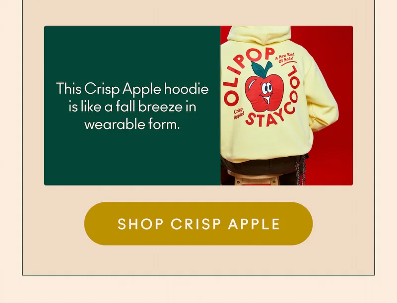 This Crisp Apple hoodie is like a fall breeze in wearable form.