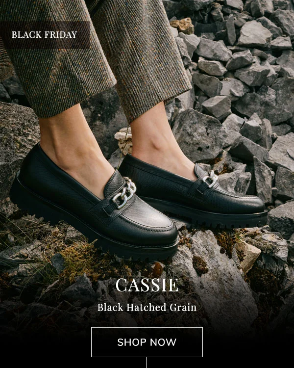Cassie Black Hatched Grain | Shop Now