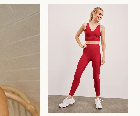 Spacedye Caught In The Midi High Waisted Legging in Holly Red Heather