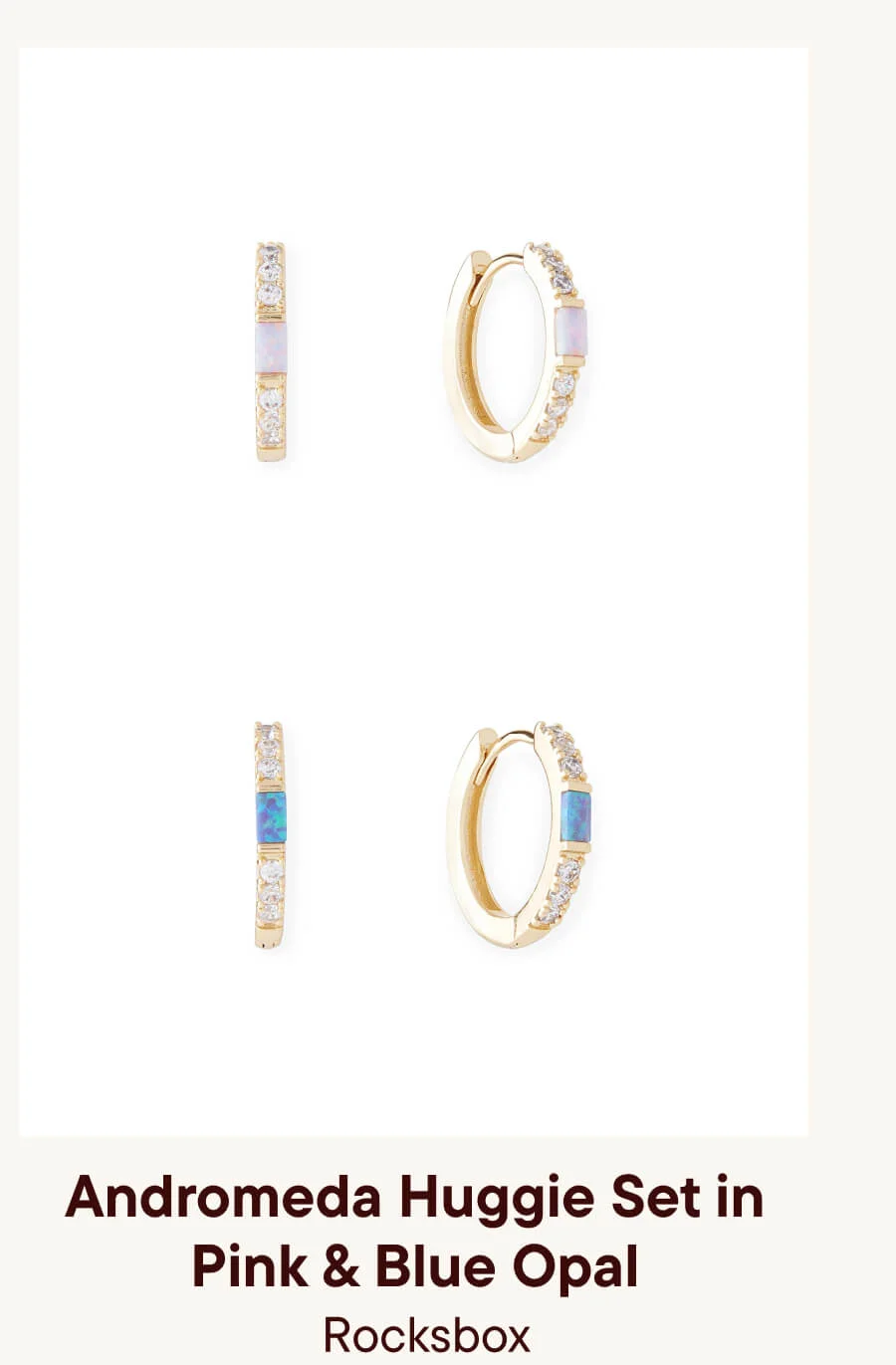 Andromeda Huggie Set in Pink & Blue Opal