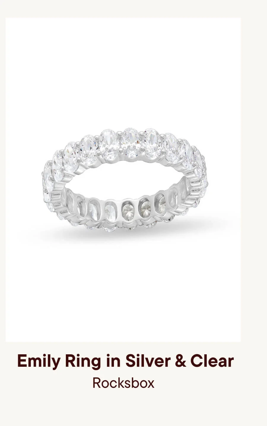 Emily Ring in Silver & Clear