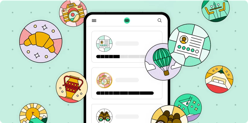 Image Description: An illustration of a phone screen with various badges floating in the background.