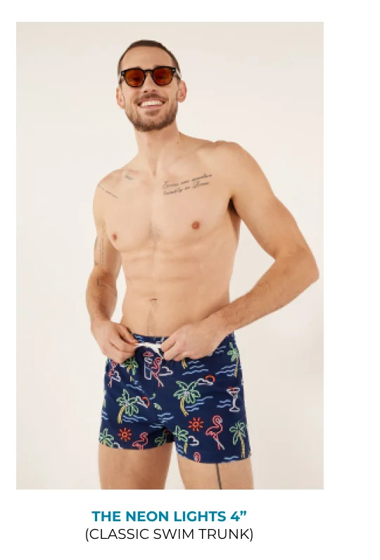 Classic Swim Trunk: The Neon Lights 4"