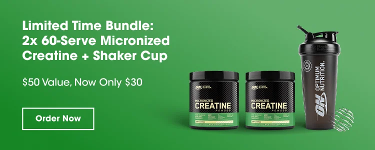 Limited Time Bundle: 2x 60-Serve Micronized Creatine + Shaker Cup $50 Value, Now Only $30 Order Now